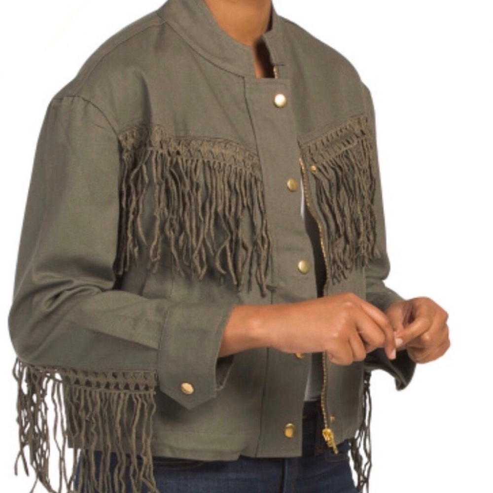 Khaki Fringe Jacket